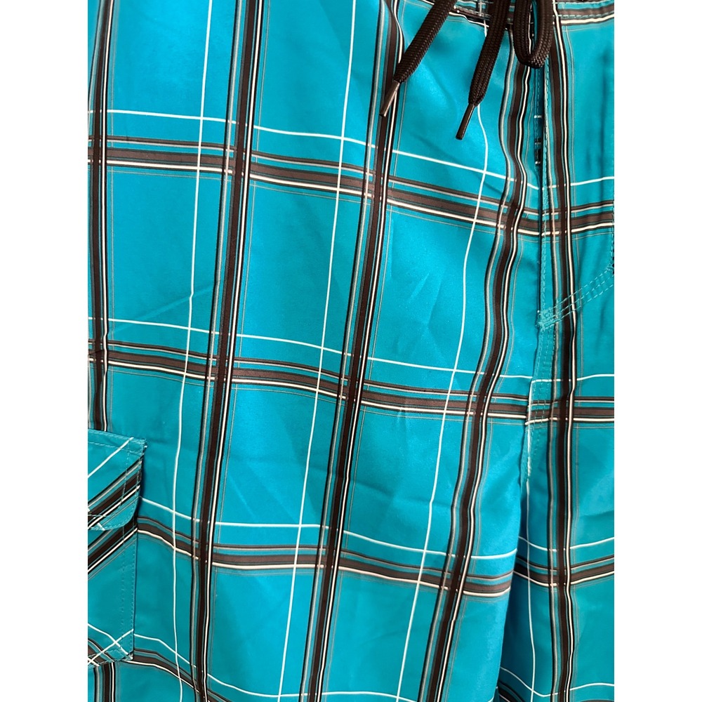 Hurley Mens Blue Plaid Board Shorts Swim Trunks Size 36 22 Inch Length NWT - Picture 2 of 6